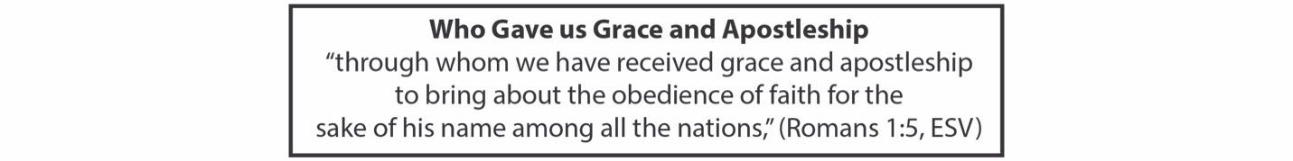 who gave us grace and apostleship